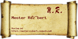 Mester Róbert névjegykártya