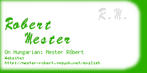 robert mester business card