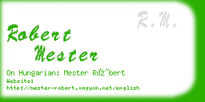 robert mester business card